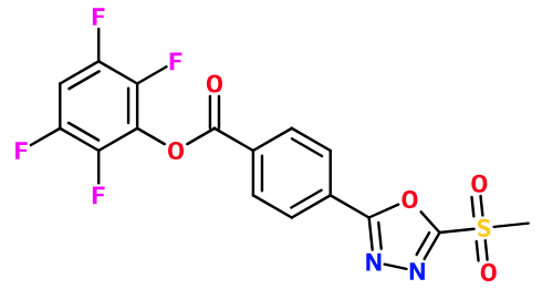 (image for) MC085465 2,3,5,6-Tetrafluorophenyl 4-[5-(methylsulfonyl)-1,3,4-oxadiazol-2-yl]benzoate